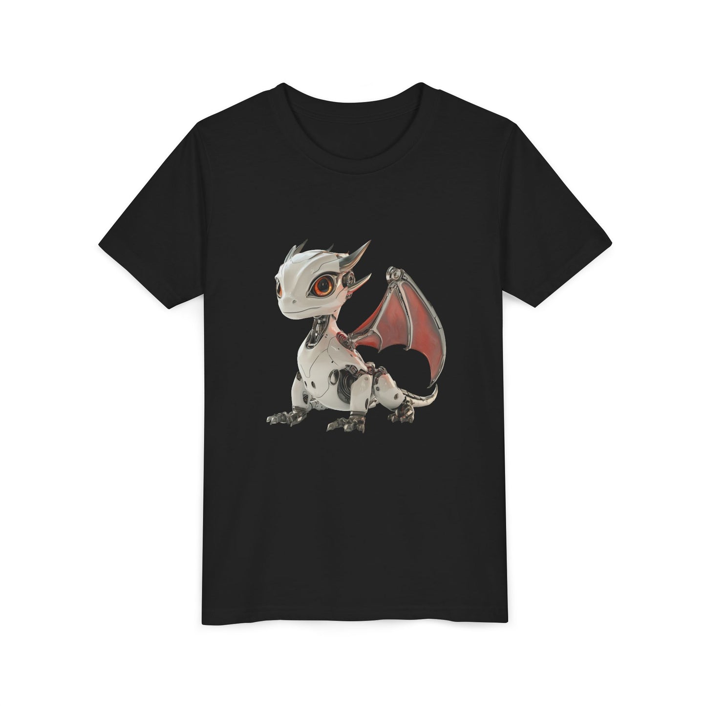 Awesome Looking Robot Dragon - Youth Short Sleeve T-Shirt - Teeny Tiny Dragons