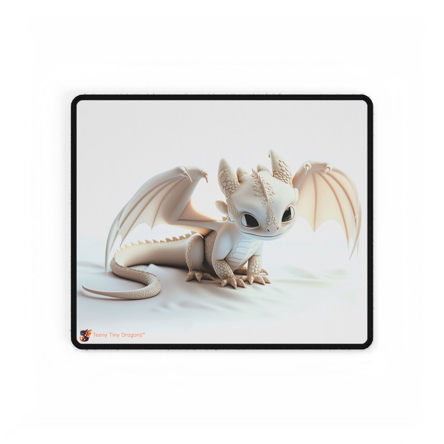 Cute White Baby Dragon Mouse Mat - Teeny Tiny Dragons