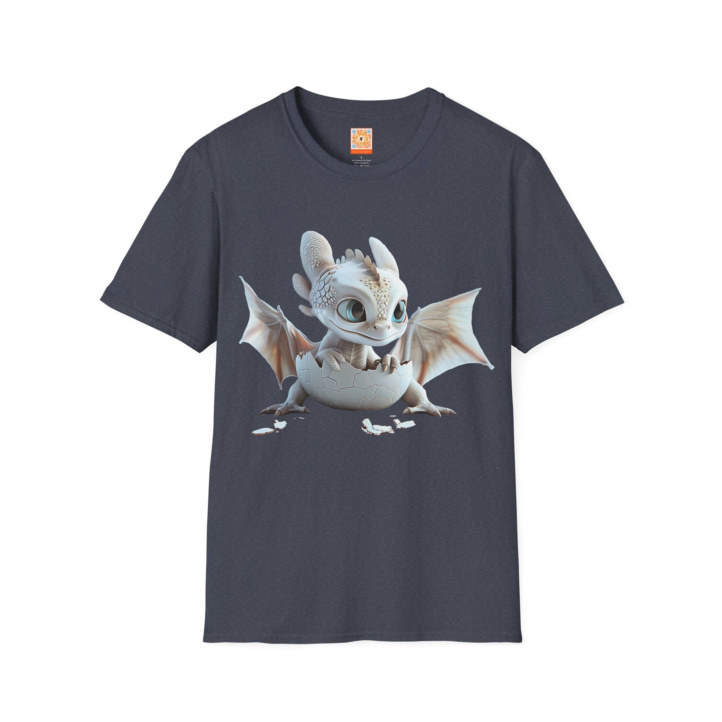 Baby Dragon Hatching from Egg Adult Unisex Softstyle T-Shirt - Teeny Tiny Dragons