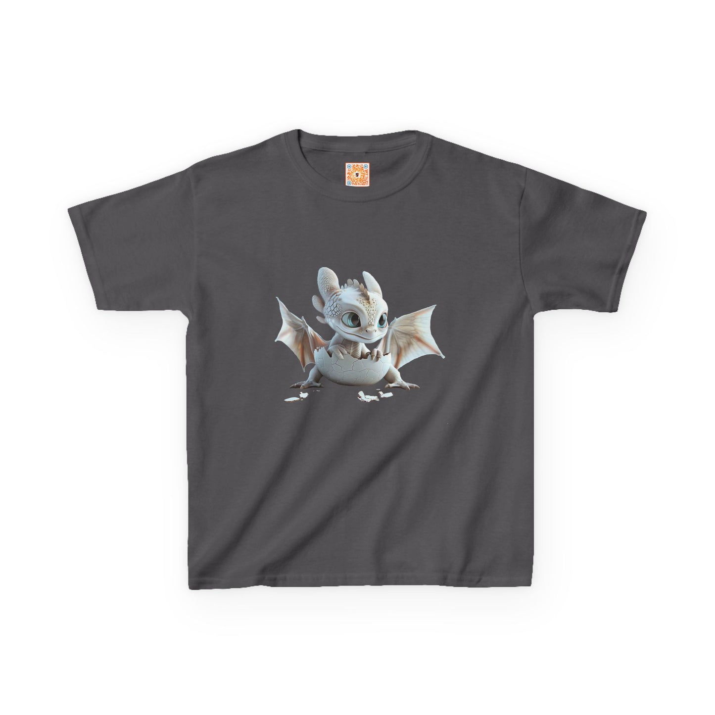 Silver Crystal Dragon Kids Heavy Cotton T-Shirt