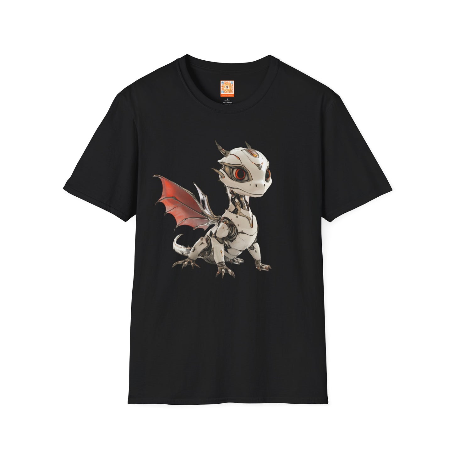 Chrome Robot Dragon Adult Unisex Softstyle T-Shirt - Teeny Tiny Dragons