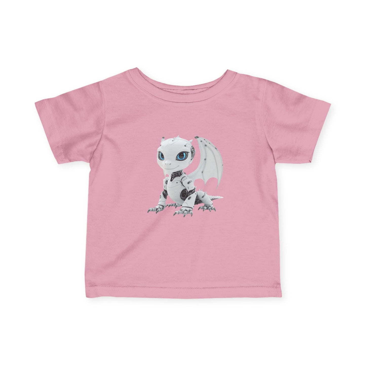 White Robot Dragon Infant Fine Jersey T-Shirt - Teeny Tiny Dragons
