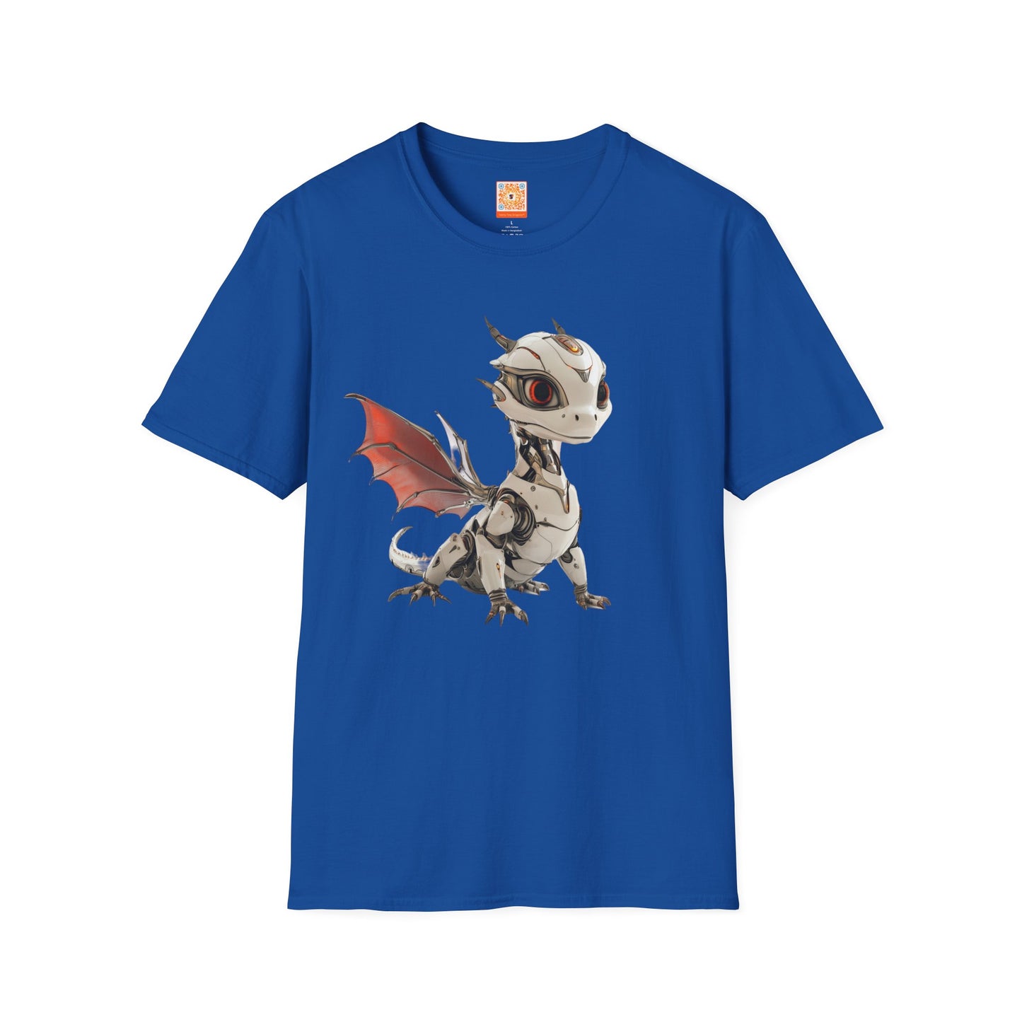 Chrome Robot Dragon Adult Unisex Softstyle T-Shirt - Teeny Tiny Dragons