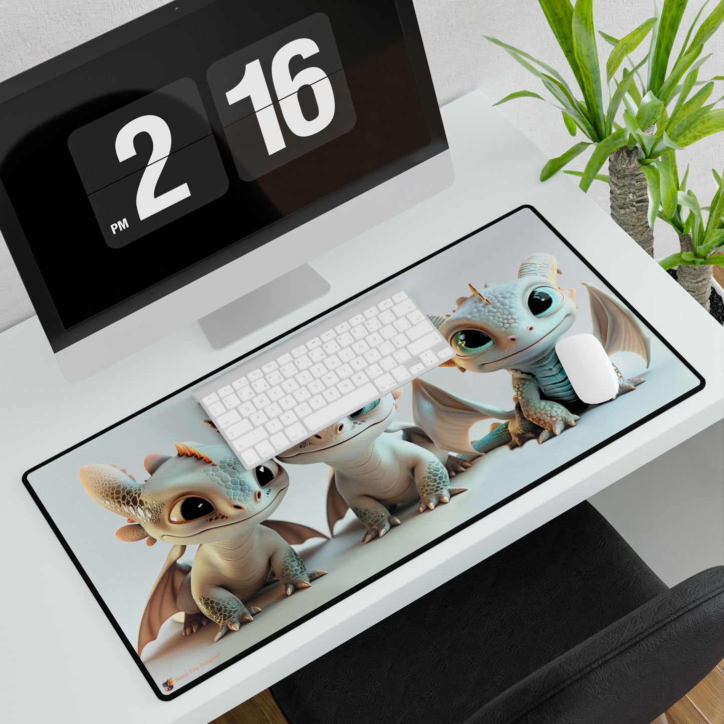 3 Adorable Baby Dragons Mouse Pad - Teeny Tiny Dragons