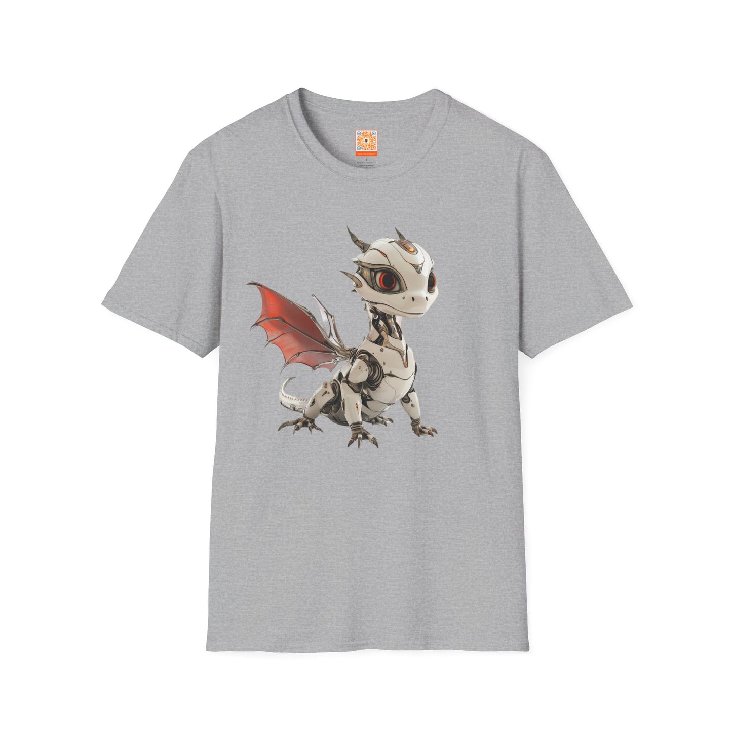 Chrome Robot Dragon Adult Unisex Softstyle T-Shirt - Teeny Tiny Dragons