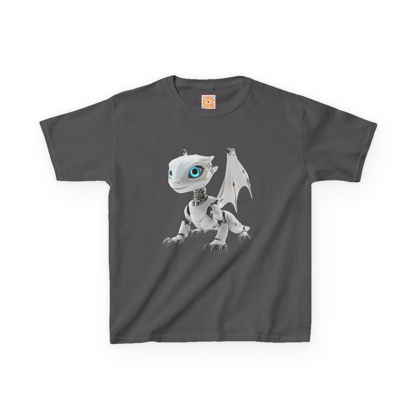 Blue Eyed Robot Dragon Heavy Cotton T-Shirt - Teeny Tiny Dragons