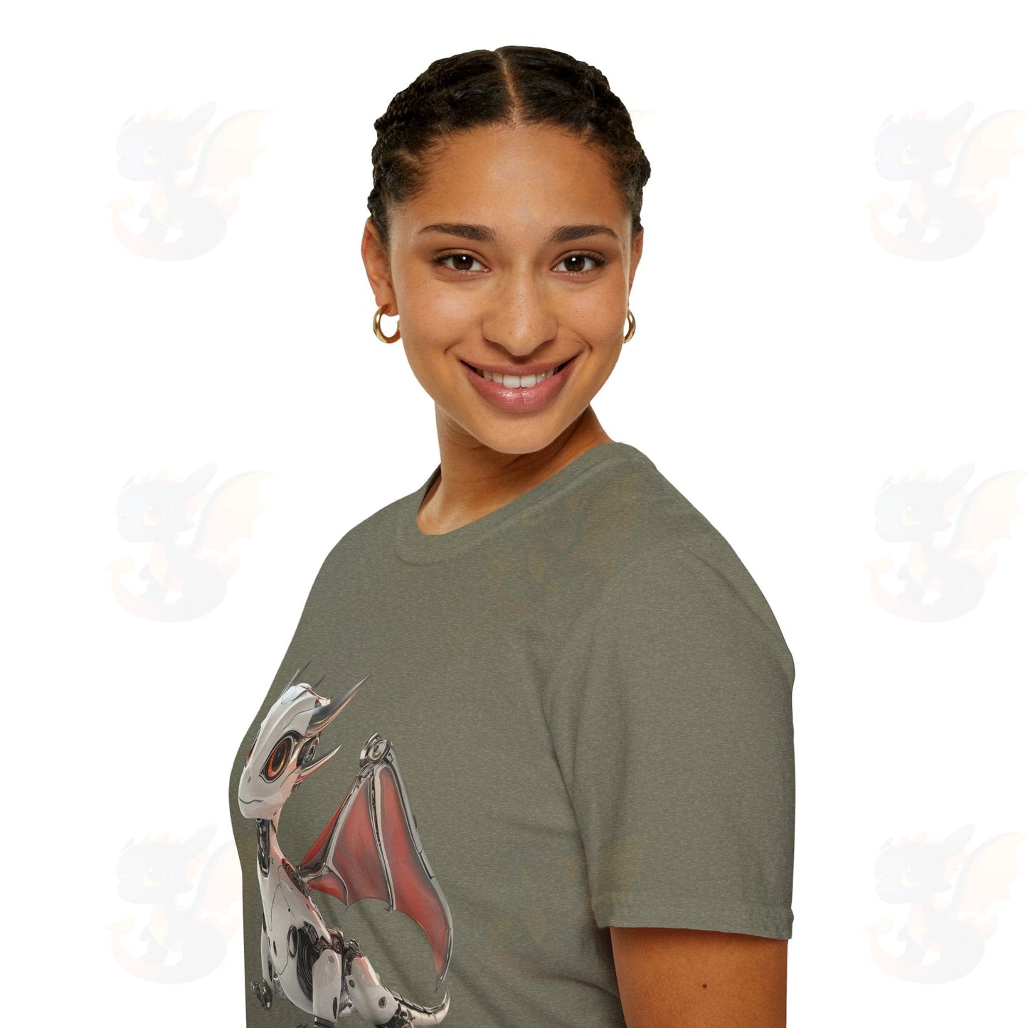 Adult Robot Dragon Design Unisex Softstyle T-Shirt