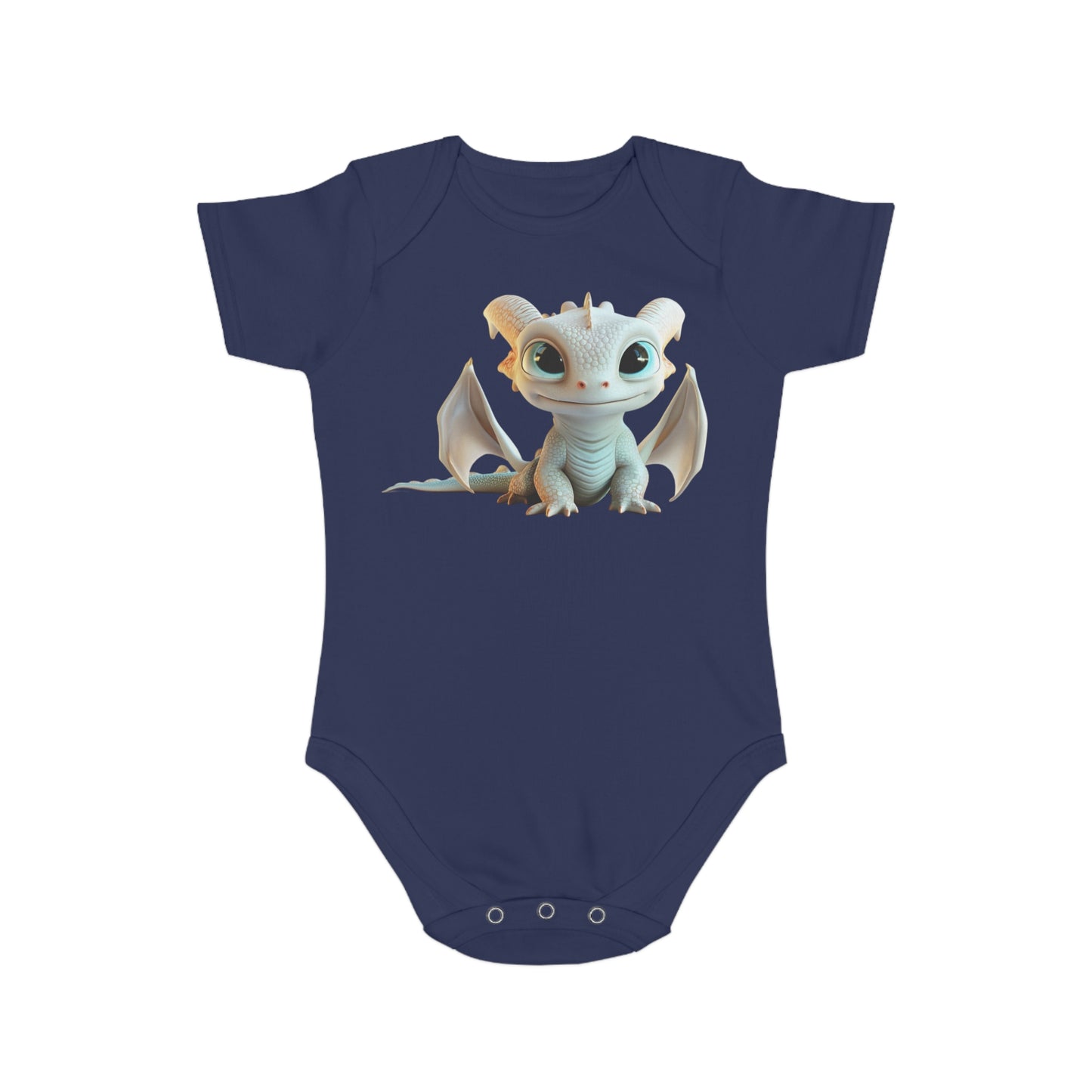 Short Sleeve Baby Bodysuit with Cute Baby Dragon | Teeny Tiny Dragons