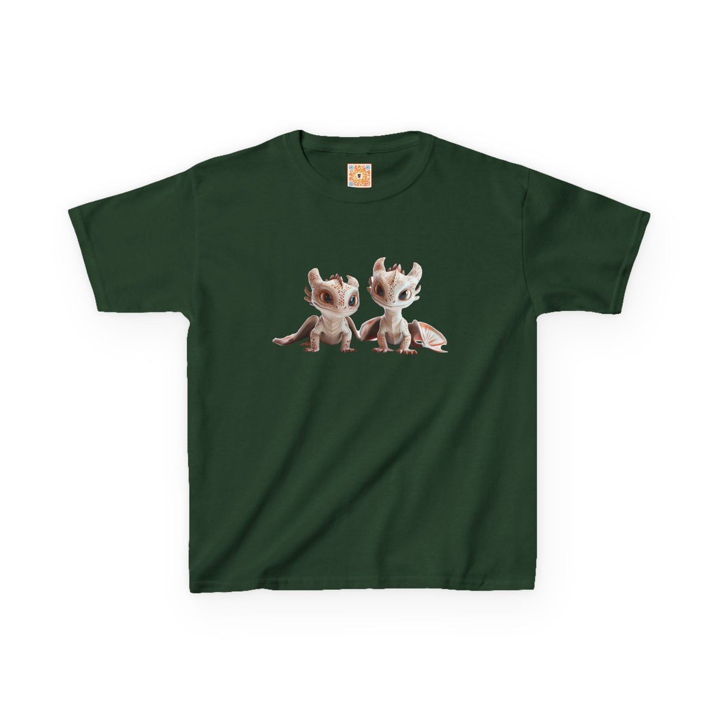 2 Adorable Dragons Kids Heavy Cotton T-Shirt - Teeny Tiny Dragons