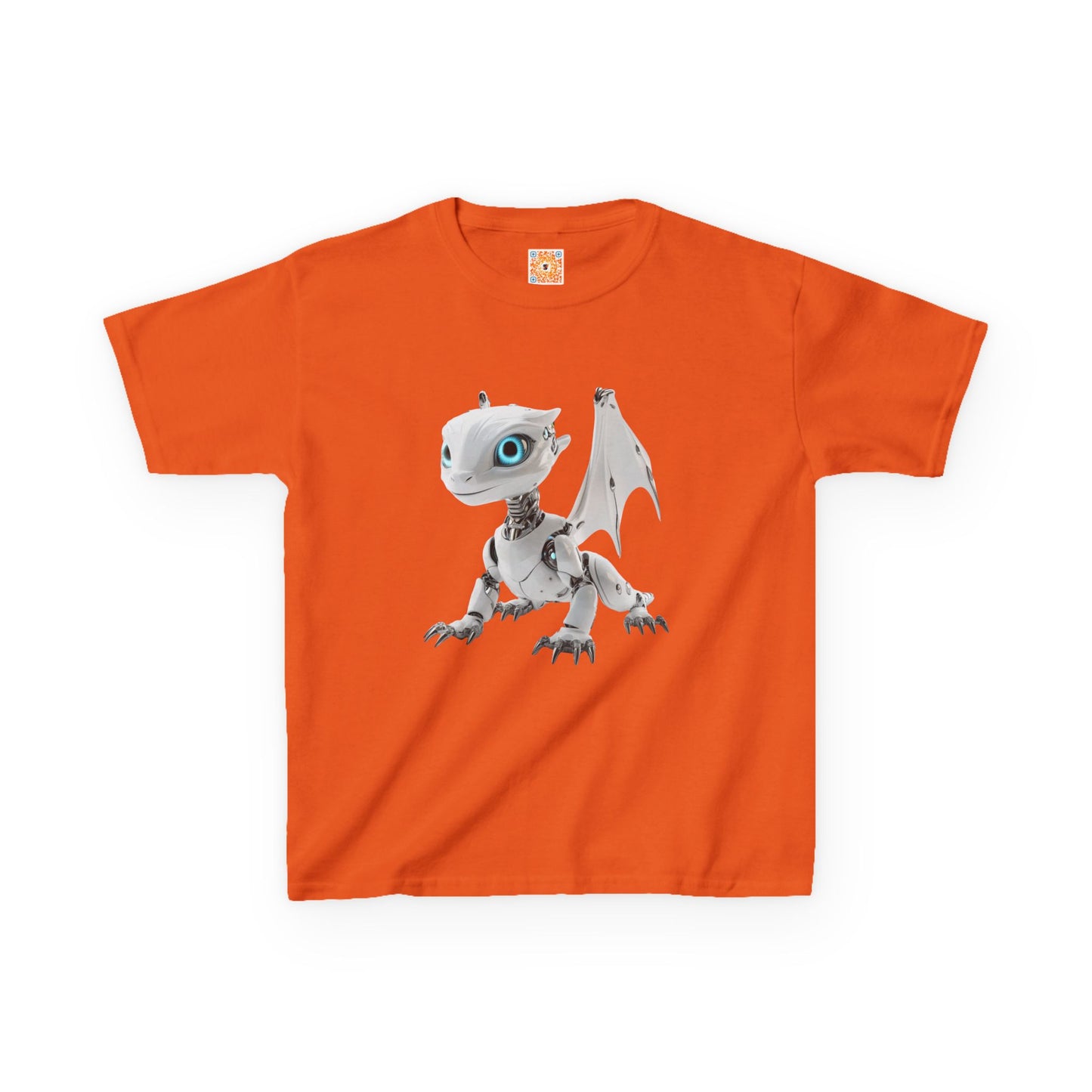 Blue Eyed Robot Dragon Heavy Cotton T-Shirt - Teeny Tiny Dragons