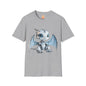 Blue Robot Dragon Adult Unisex Softstyle T-Shirt - Teeny Tiny Dragons
