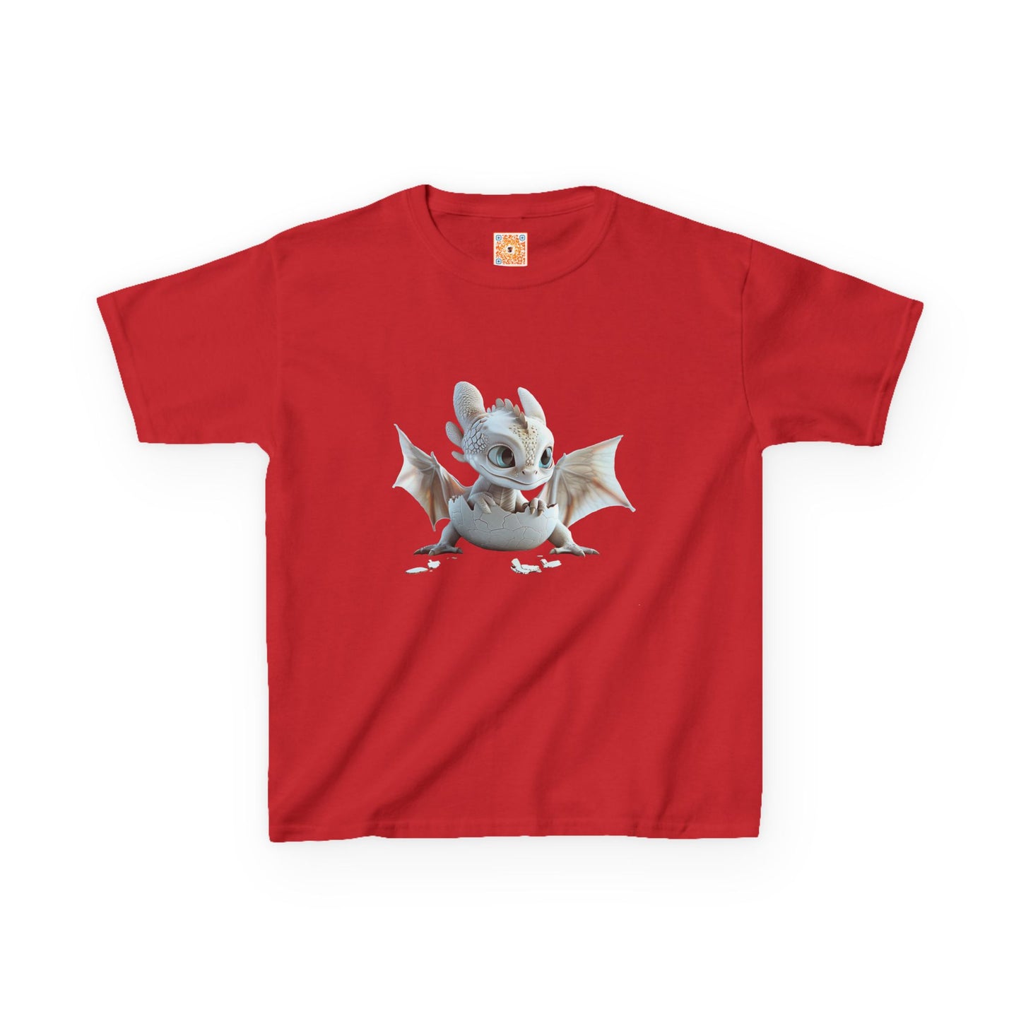 Silver Crystal Dragon Kids Heavy Cotton T-Shirt