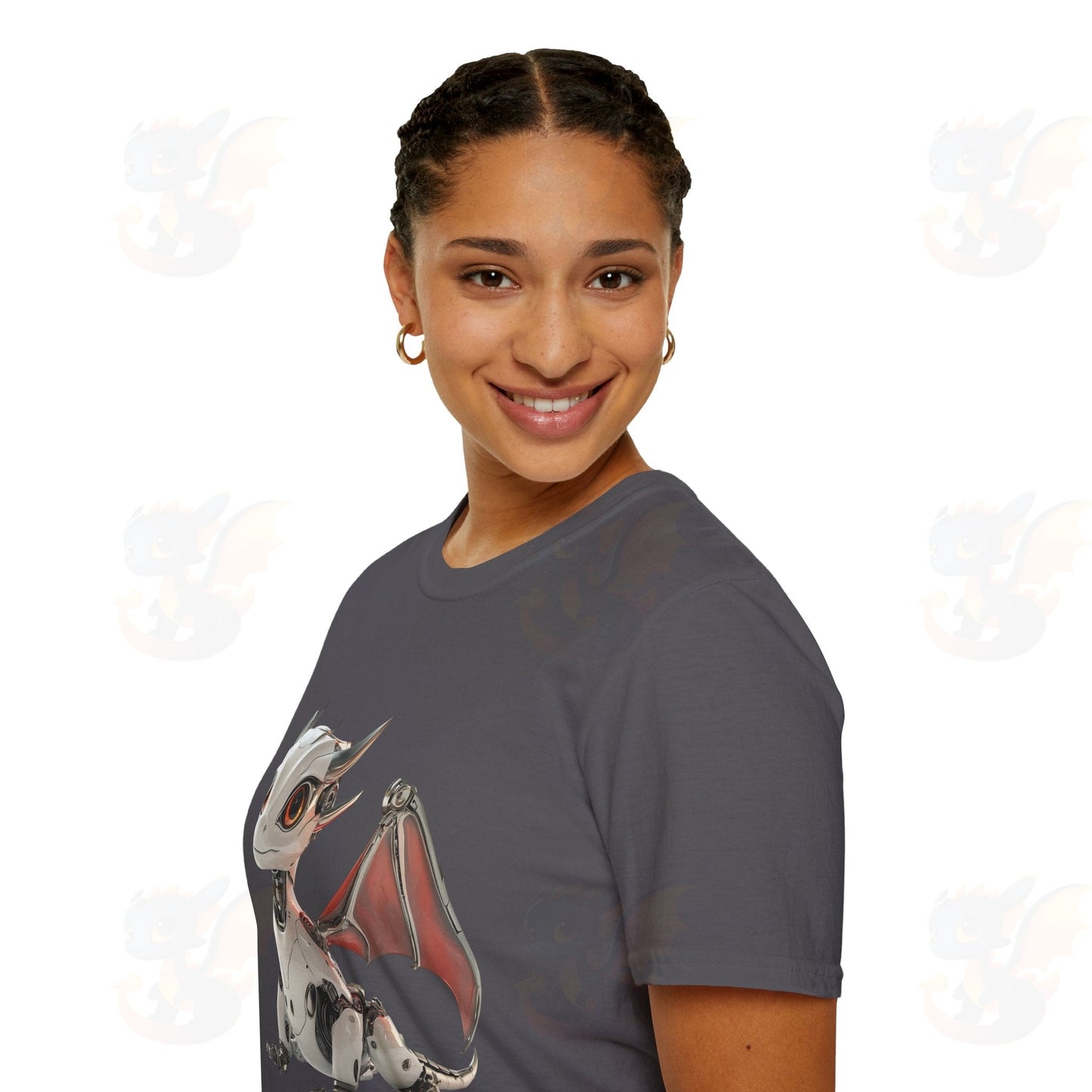 Adult Robot Dragon Design Unisex Softstyle T-Shirt