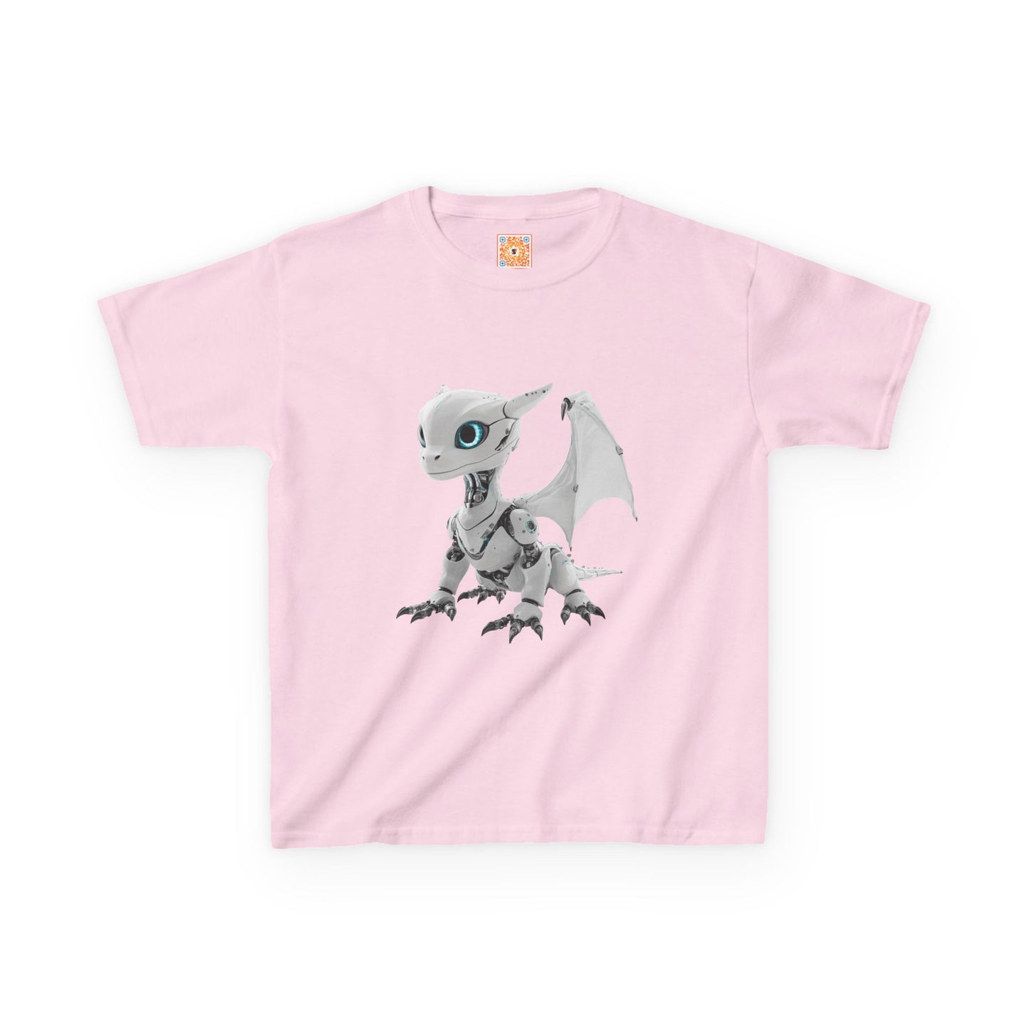 Little White Robot Dragon Kids Heavy Cotton T-Shirt - Teeny Tiny Dragons