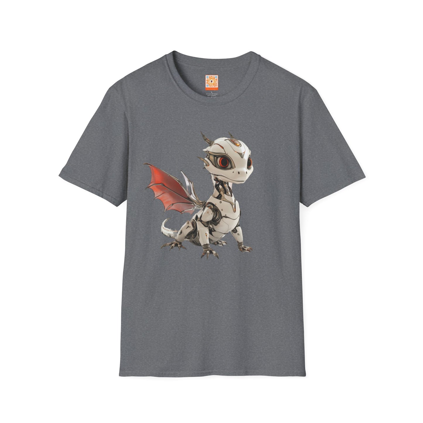 Chrome Robot Dragon Adult Unisex Softstyle T-Shirt - Teeny Tiny Dragons