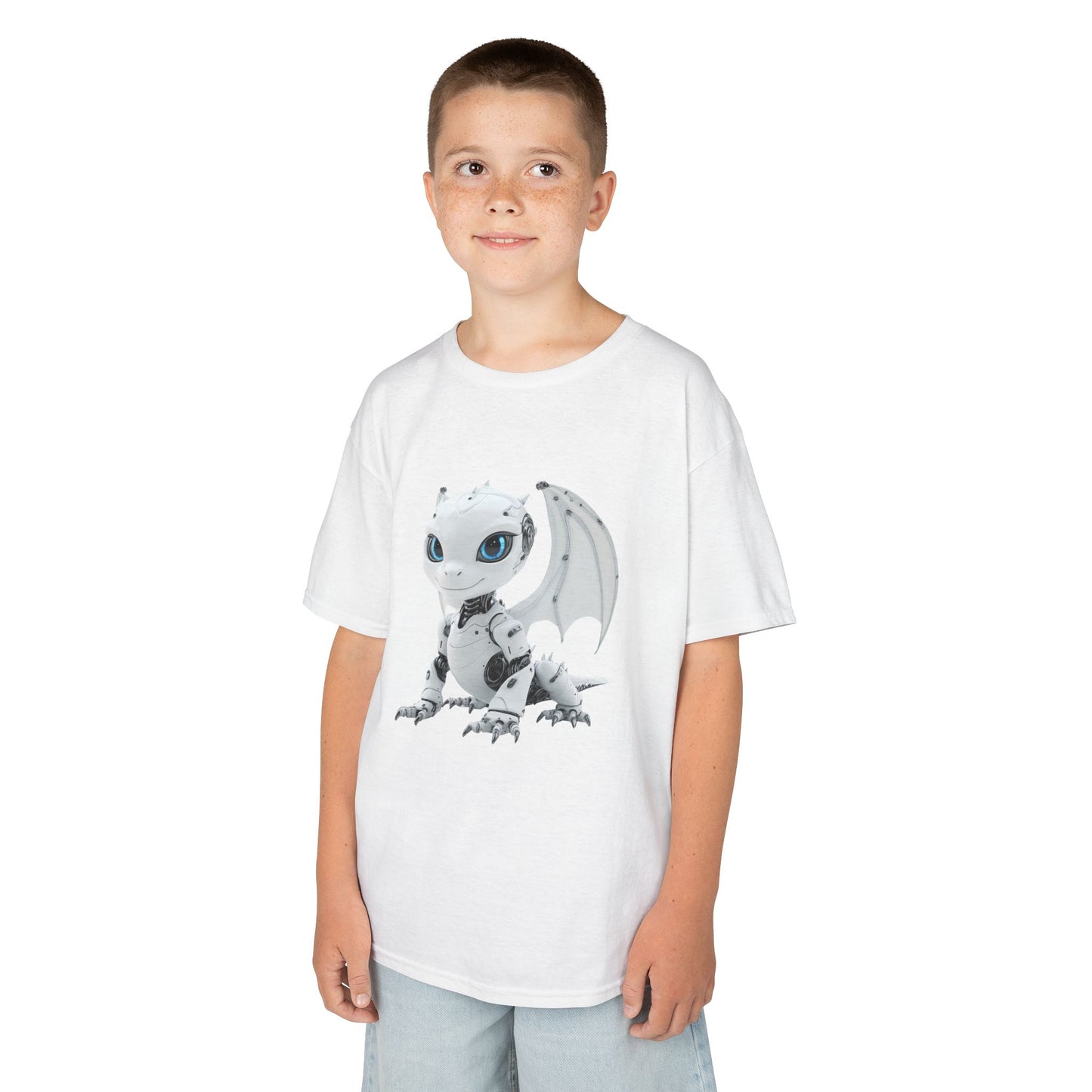 Happy Robot Dragon Kids Heavy Cotton T-Shirt - Teeny Tiny Dragons