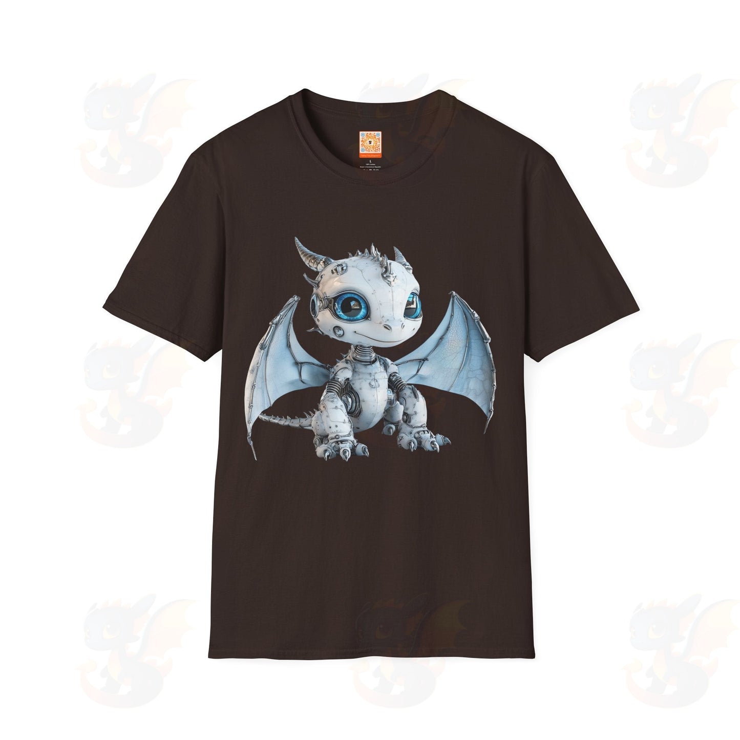 Cute Little Robot Dragon - Adult Robot Dragon Design Unisex Softstyle T-Shirt