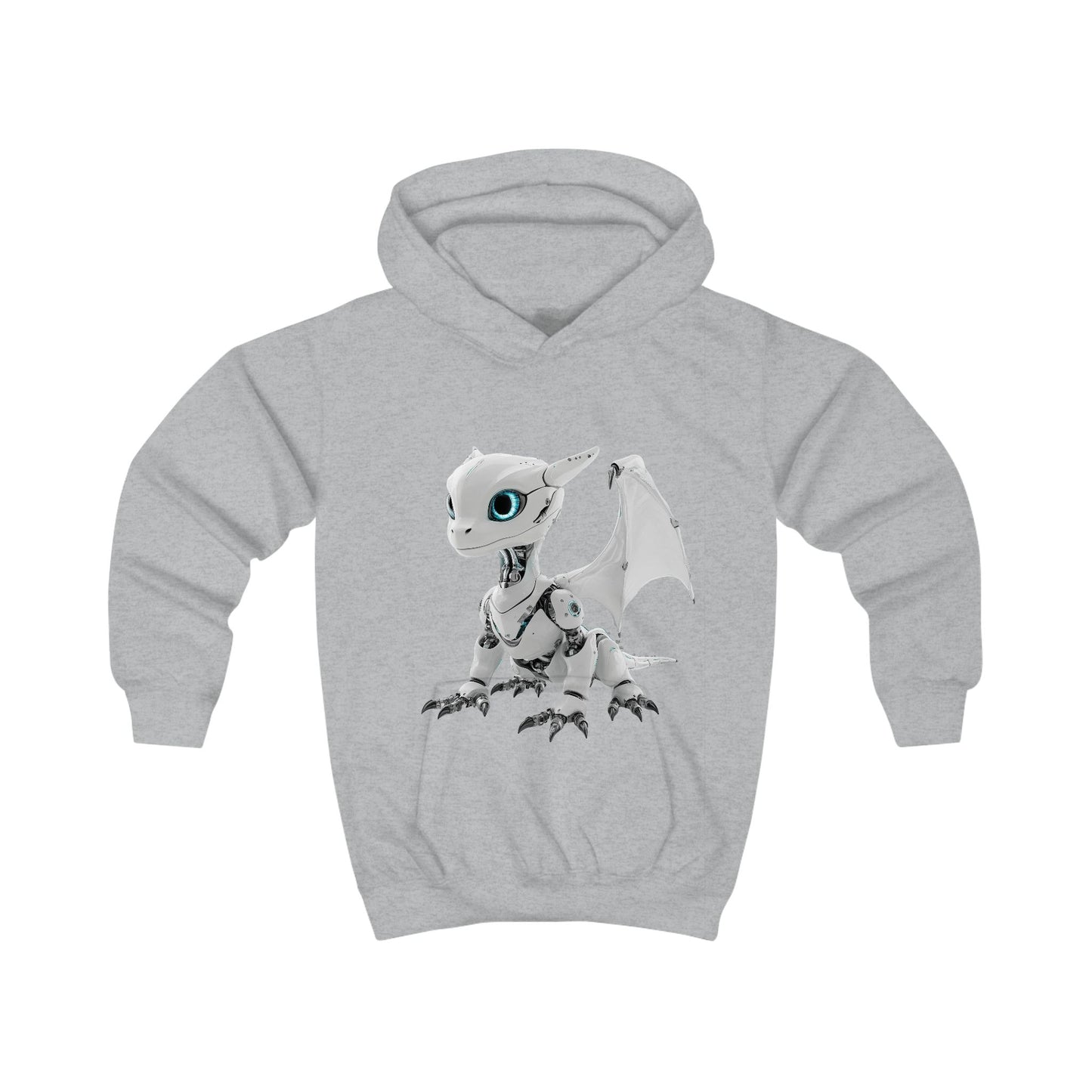 Grey Robot Dragon Kids Hoodie | Teeny Tiny Dragons