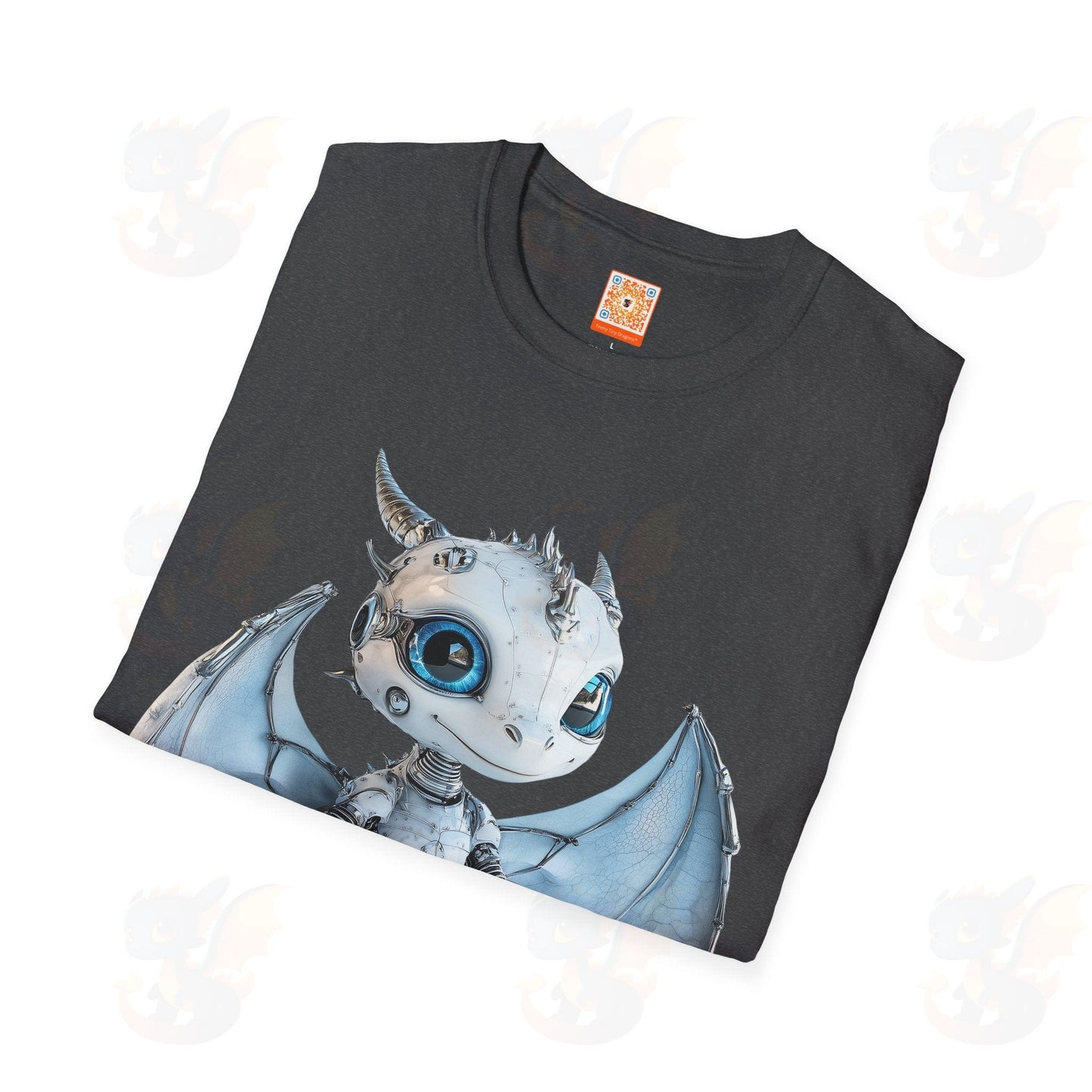 Cute Little Robot Dragon - Adult Robot Dragon Design Unisex Softstyle T-Shirt