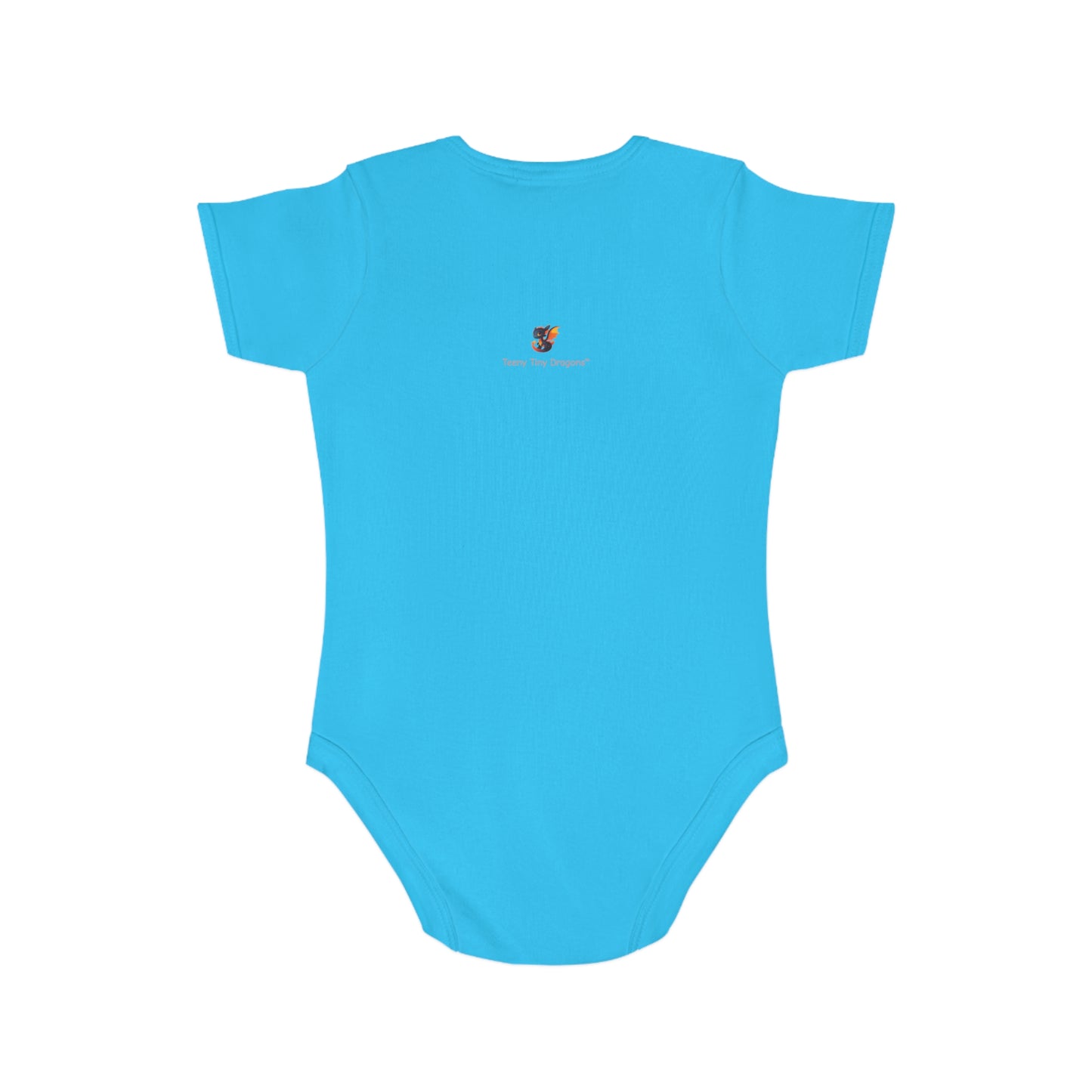 Short Sleeve Baby Bodysuit with an Adorable Baby Dragon