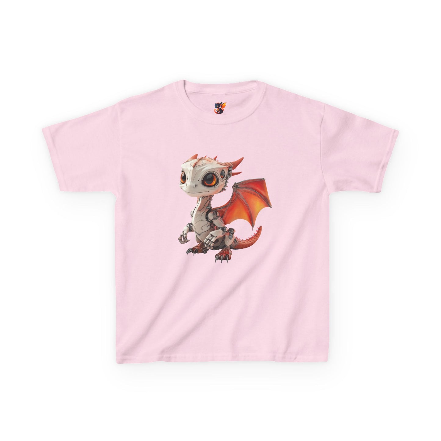 Red Robot Dragon Kids Heavy Cotton T-Shirt - Teeny Tiny Dragons