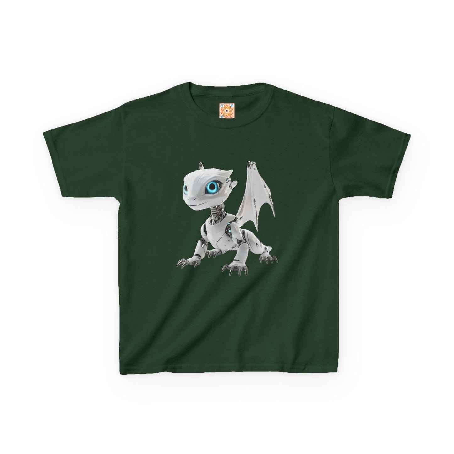 Blue Eyed Robot Dragon Heavy Cotton T-Shirt - Teeny Tiny Dragons