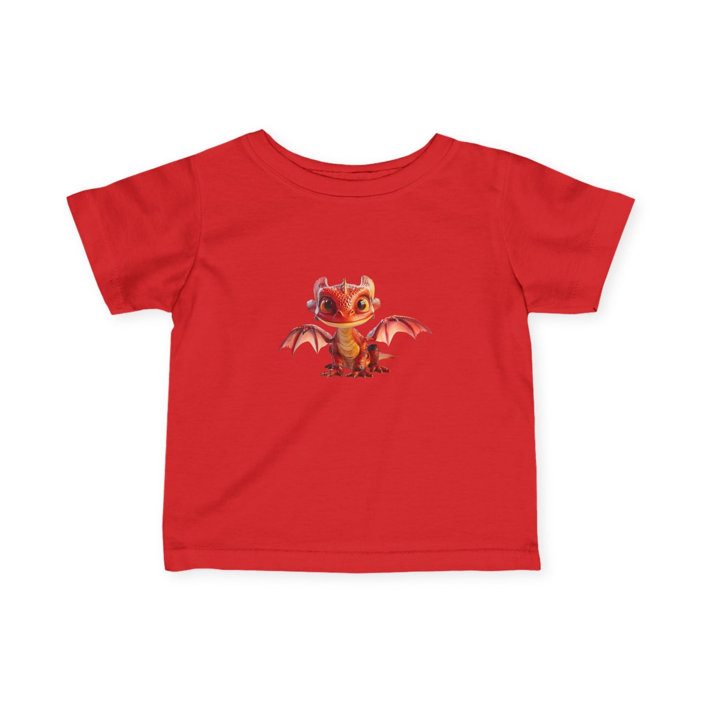 Adorable Red Dragon Infant Fine Jersey T-Shirt - Teeny Tiny Dragons