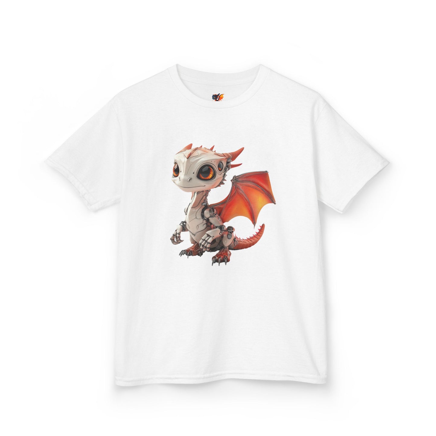 Red Robot Dragon Kids Heavy Cotton T-Shirt - Teeny Tiny Dragons