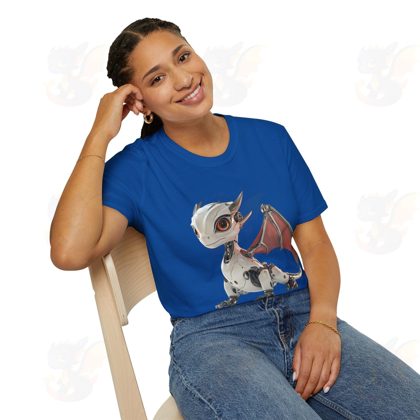 Adult Robot Dragon Design Unisex Softstyle T-Shirt