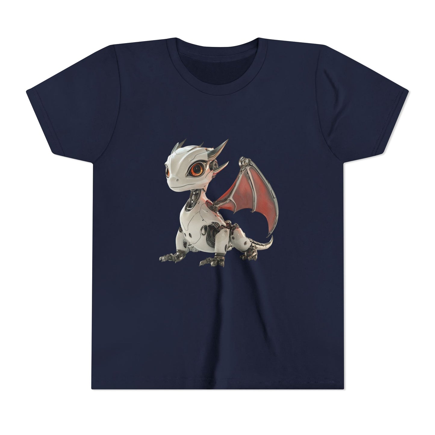 Awesome Looking Robot Dragon - Youth Short Sleeve T-Shirt - Teeny Tiny Dragons