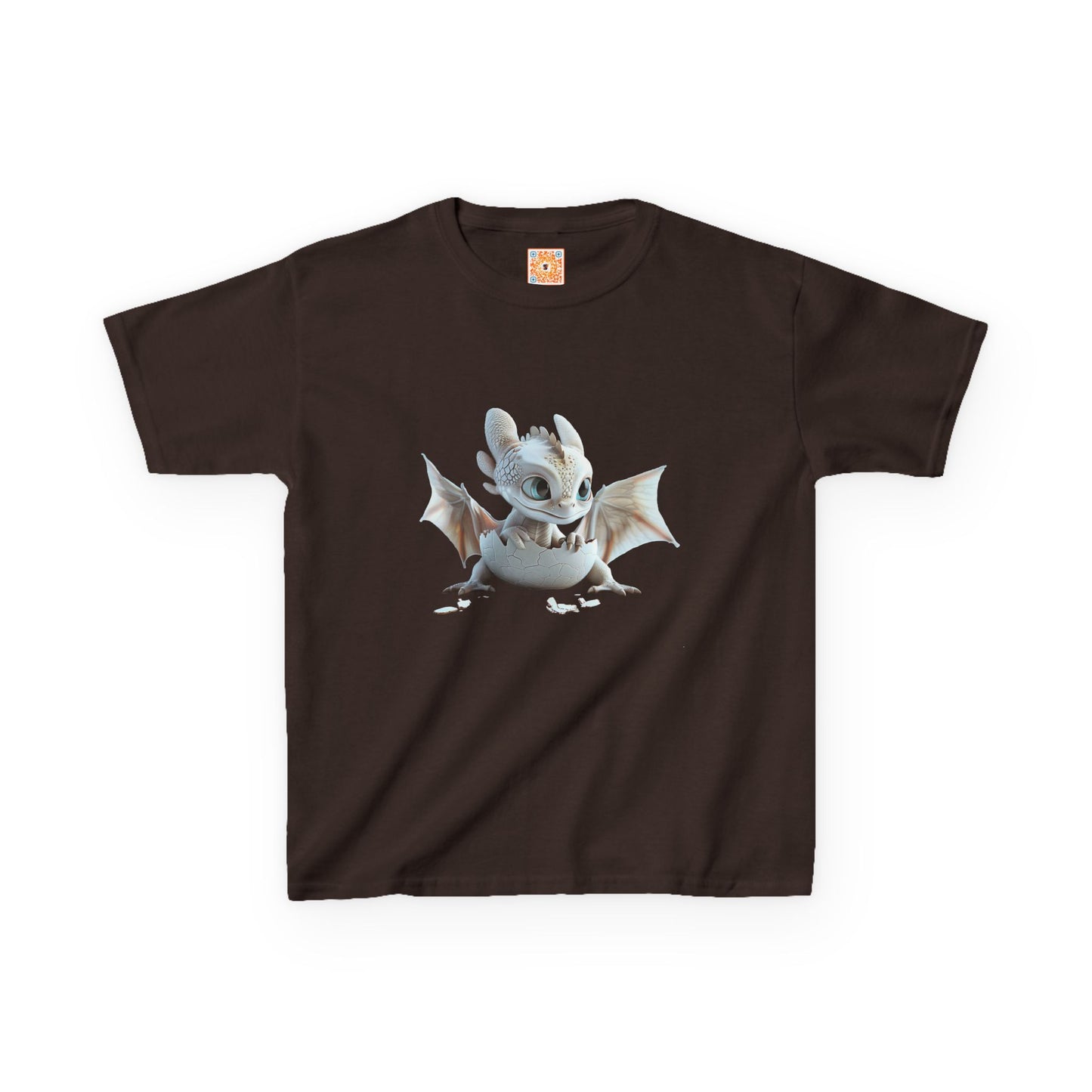 Silver Crystal Dragon Kids Heavy Cotton T-Shirt