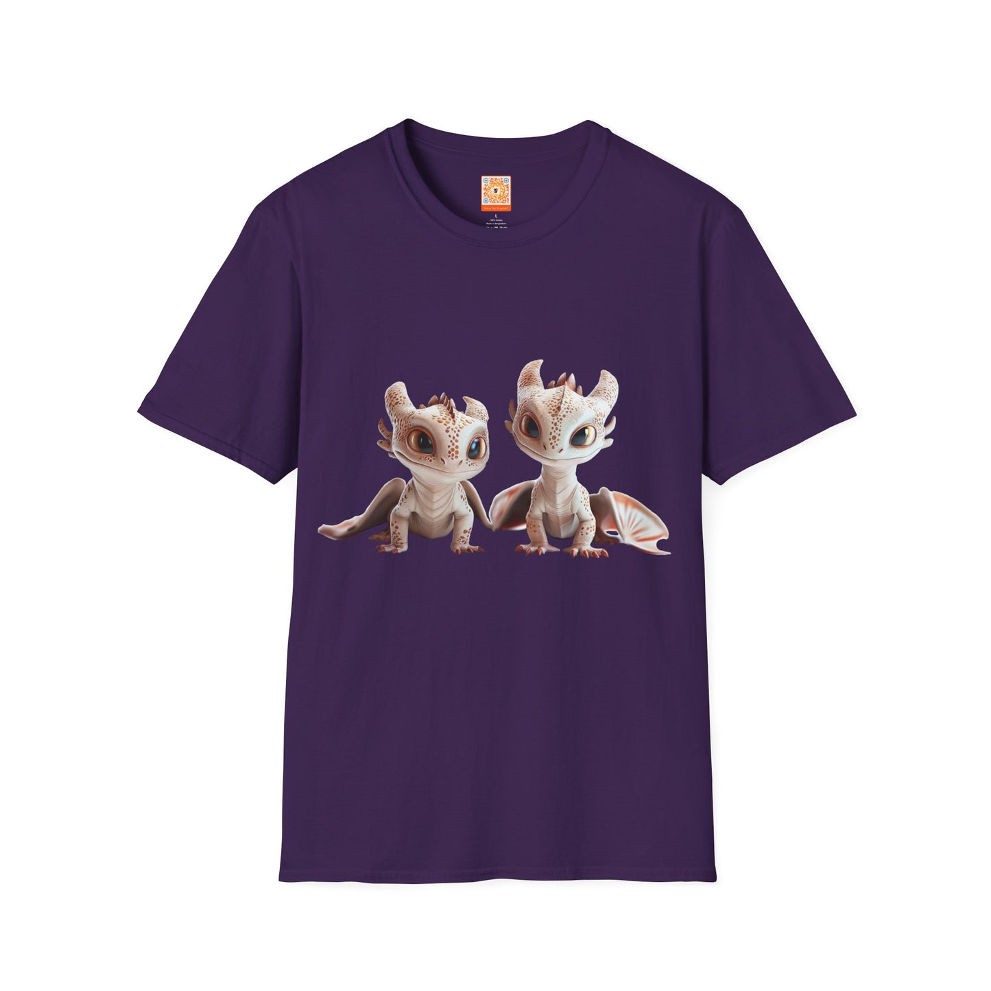 Twin Baby Dragons Adult Unisex Softstyle T-Shirt - Teeny Tiny Dragons