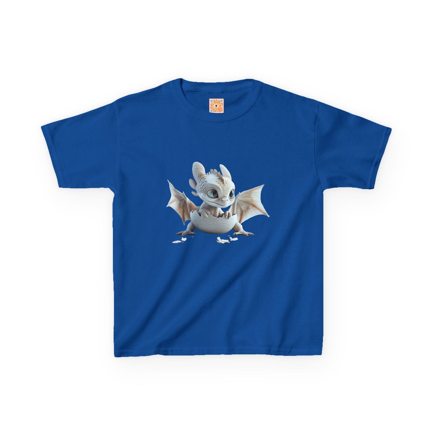 Silver Crystal Dragon Kids Heavy Cotton T-Shirt