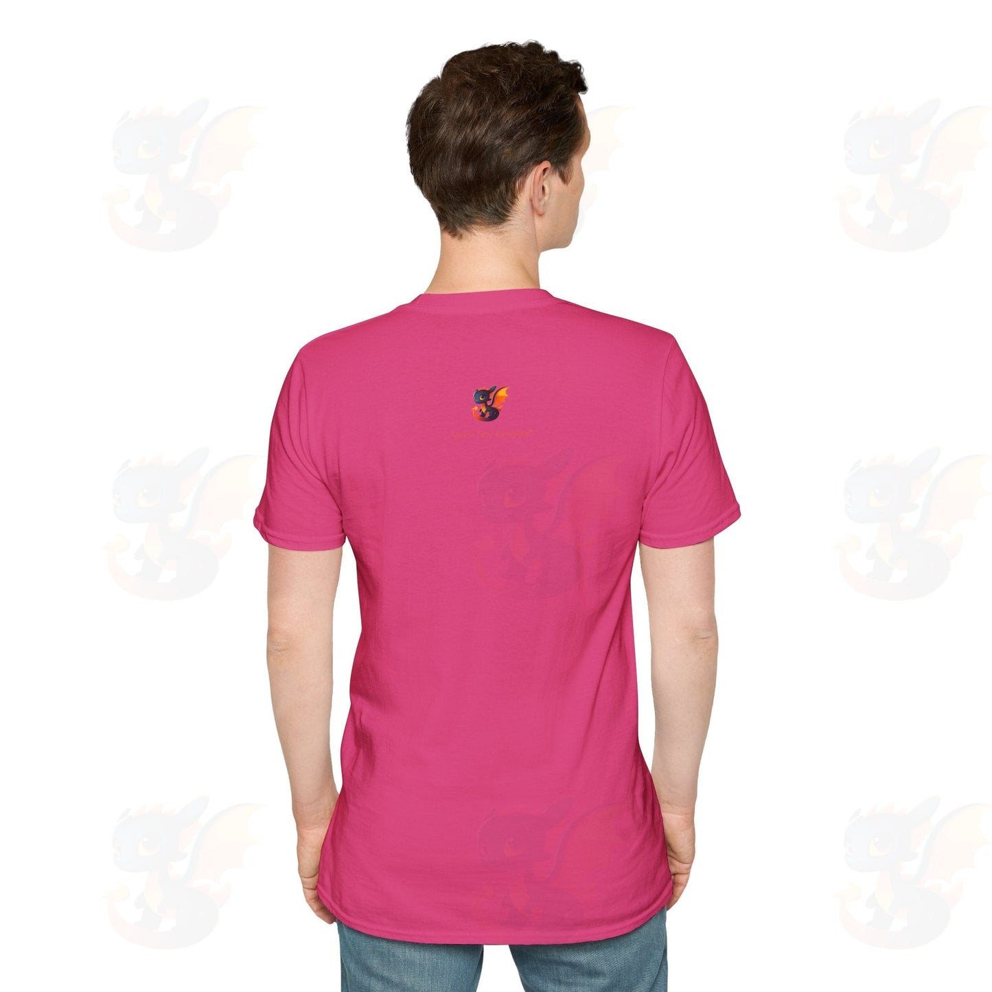 Cute Little Robot Dragon - Adult Robot Dragon Design Unisex Softstyle T-Shirt