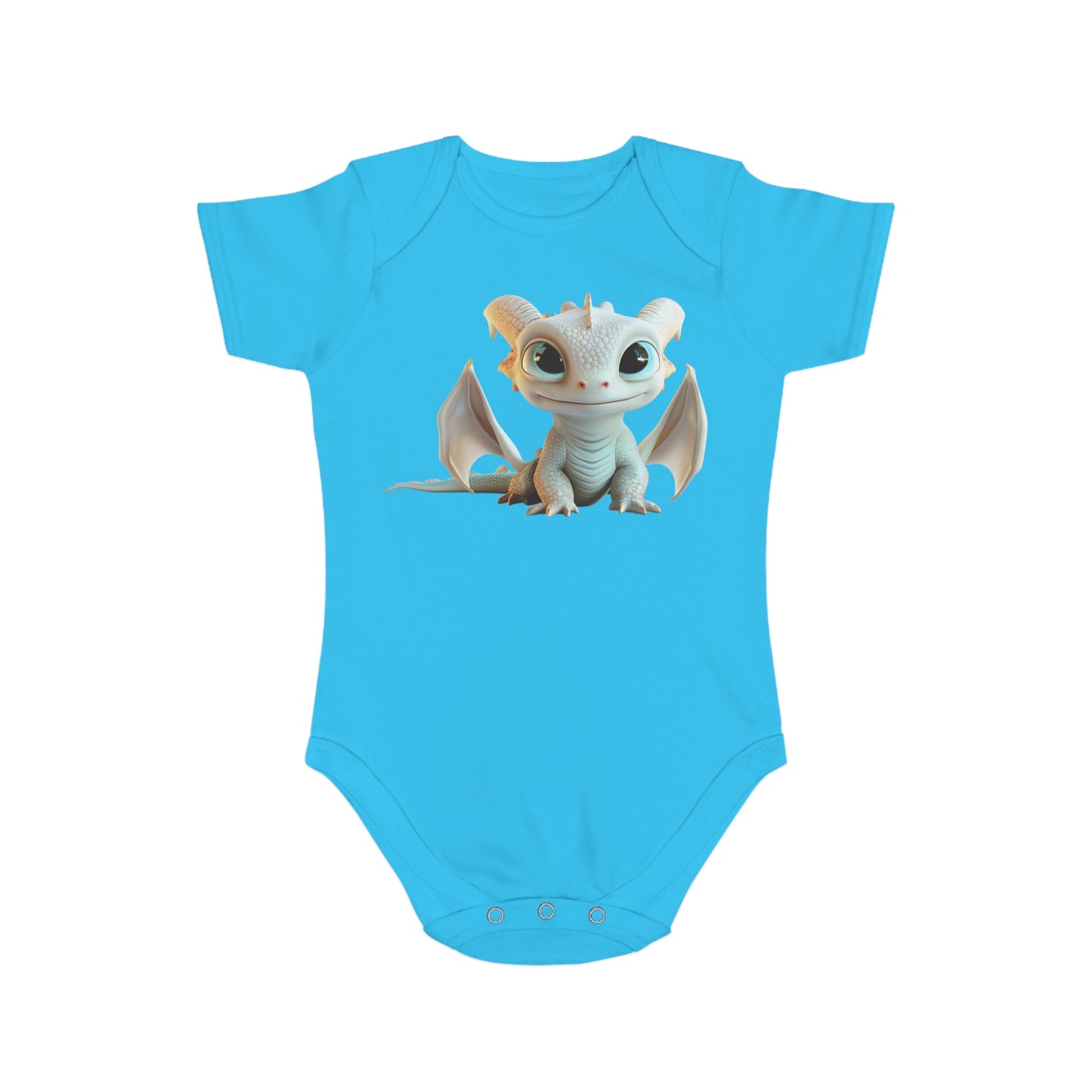 Short Sleeve Baby Bodysuit with Cute Baby Dragon | Teeny Tiny Dragons
