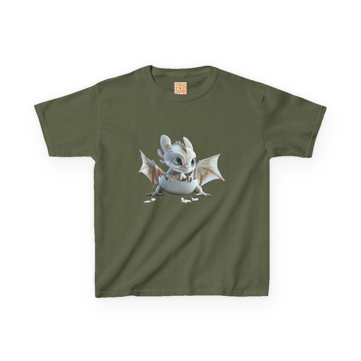 Silver Crystal Dragon Kids Heavy Cotton T-Shirt