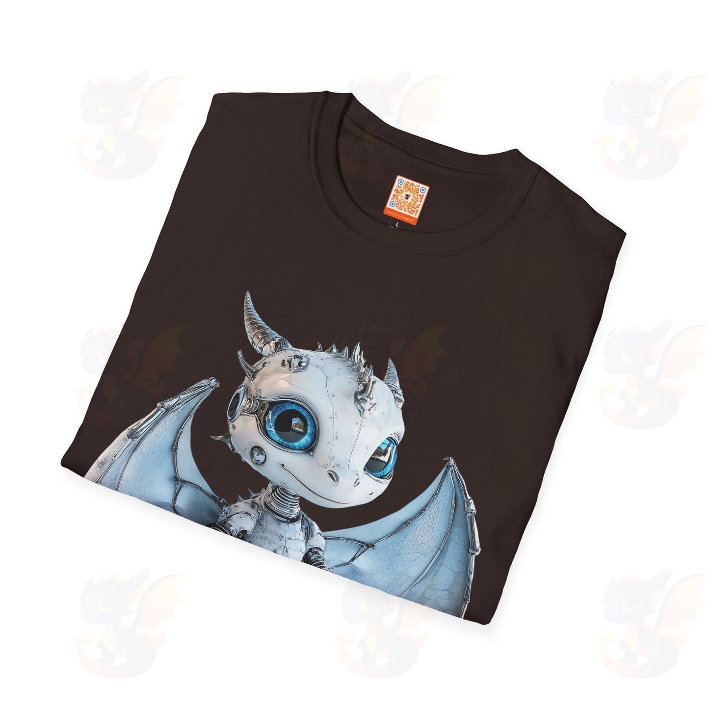 Cute Little Robot Dragon - Adult Robot Dragon Design Unisex Softstyle T-Shirt