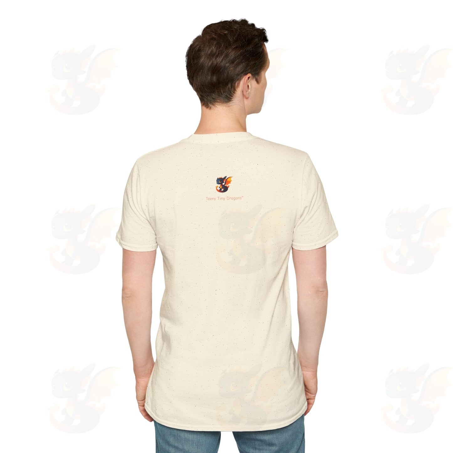 Cute Little Robot Dragon - Adult Robot Dragon Design Unisex Softstyle T-Shirt