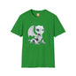 White Robot Dragon Adult Unisex Softstyle T-Shirt - Teeny Tiny Dragons