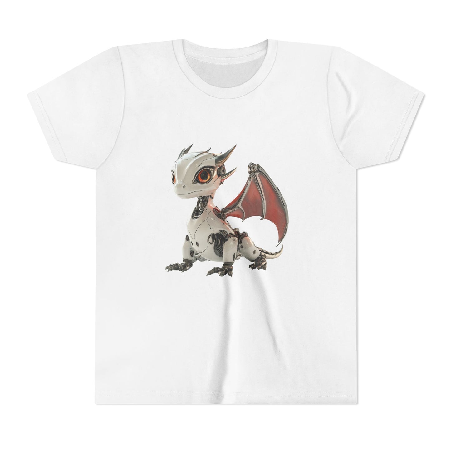 Awesome Looking Robot Dragon - Youth Short Sleeve T-Shirt - Teeny Tiny Dragons