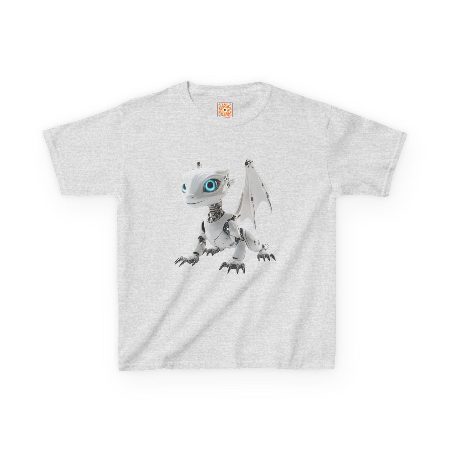 Blue Eyed Robot Dragon Heavy Cotton T-Shirt - Teeny Tiny Dragons