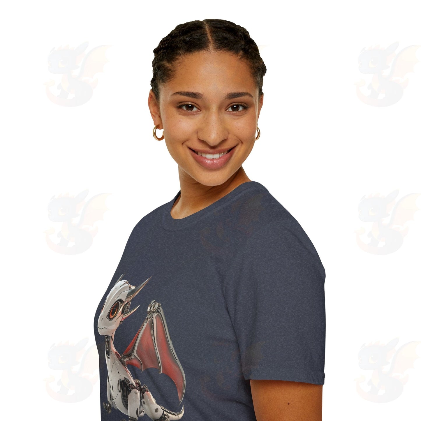 Adult Robot Dragon Design Unisex Softstyle T-Shirt