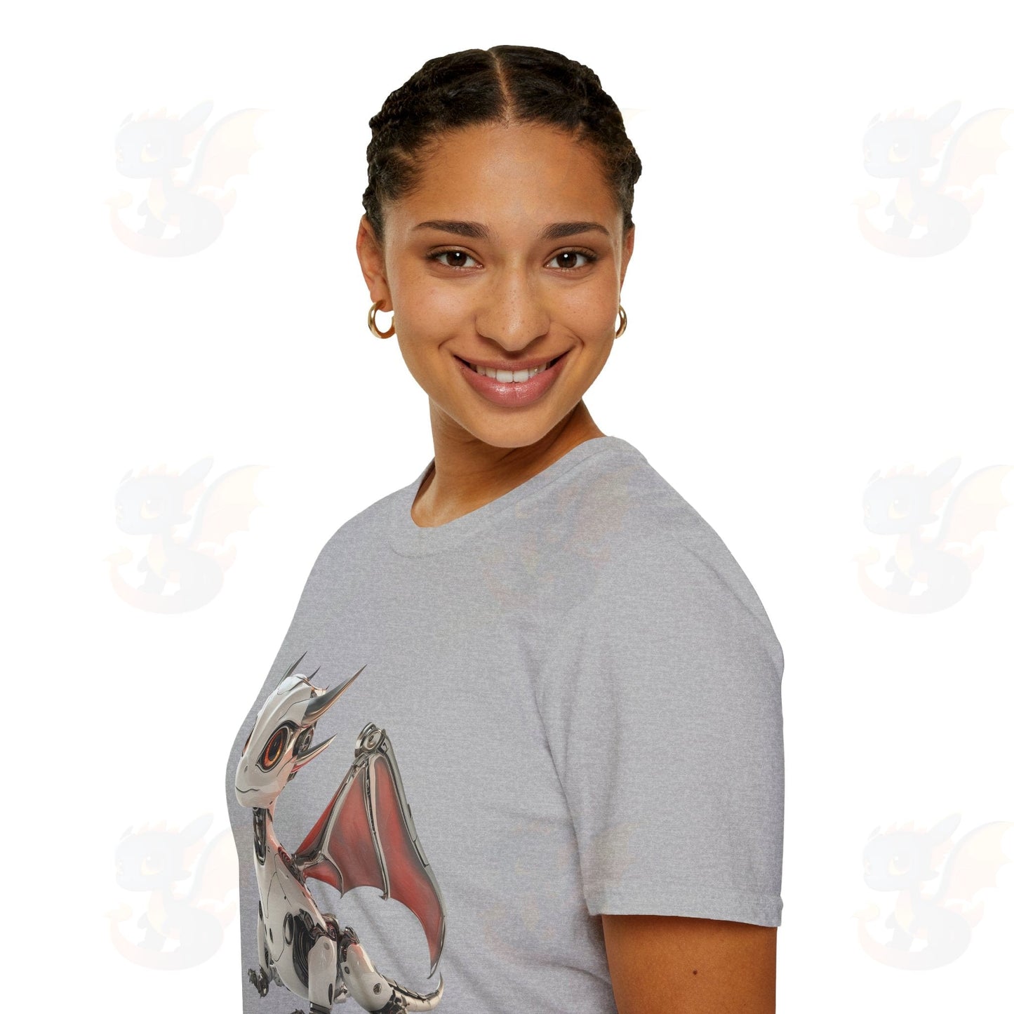 Adult Robot Dragon Design Unisex Softstyle T-Shirt