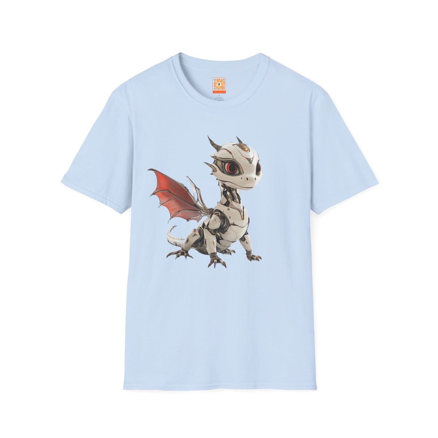 Chrome Robot Dragon Adult Unisex Softstyle T-Shirt - Teeny Tiny Dragons