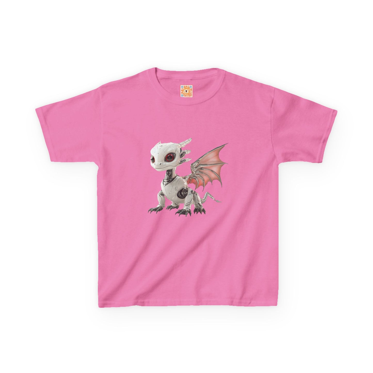 Sitting Grey Robot Dragon Kids 100% Cotton T-Shirt - Teeny Tiny Dragons