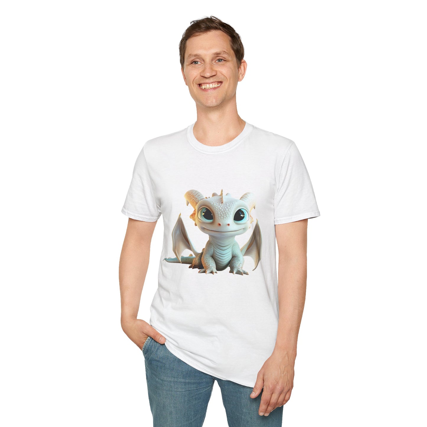 Cute Little Dragon Adult Unisex Softstyle T-Shirt - Teeny Tiny Dragons