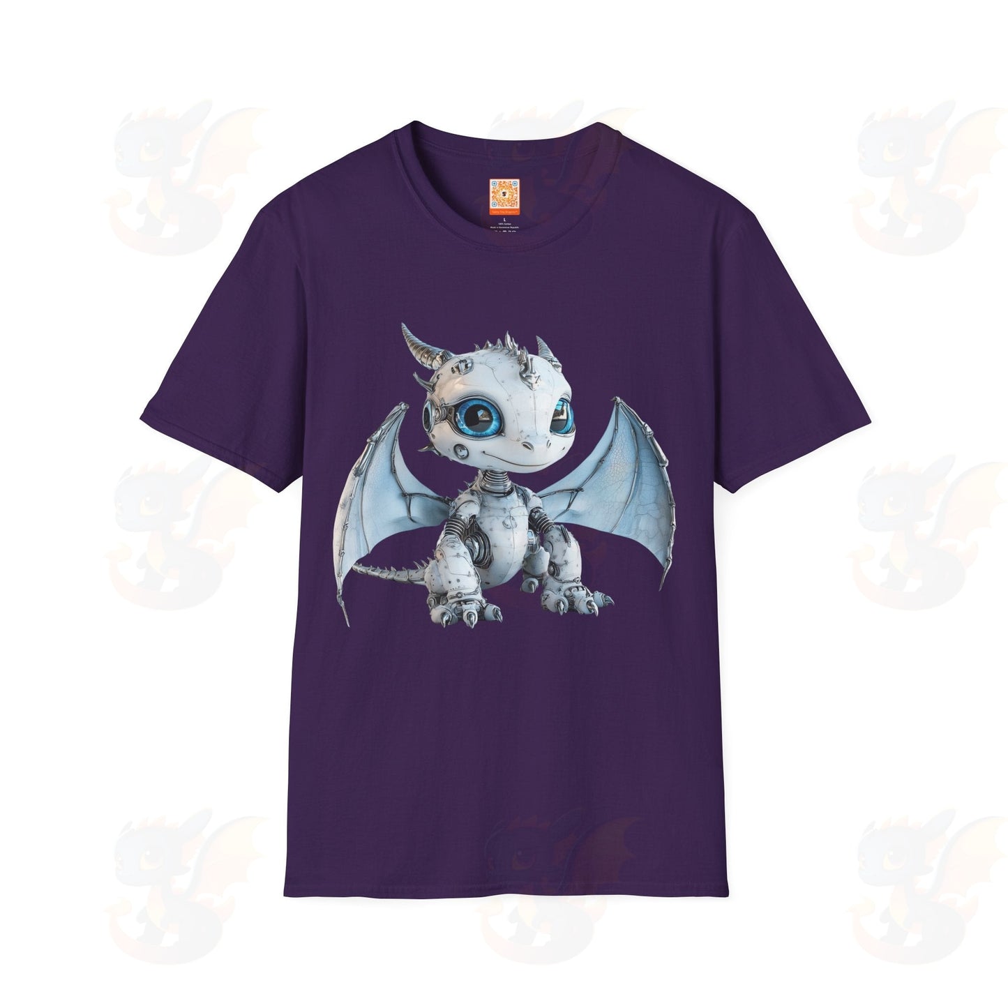 Cute Little Robot Dragon - Adult Robot Dragon Design Unisex Softstyle T-Shirt