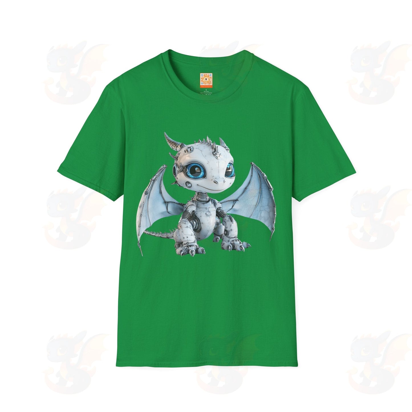Cute Little Robot Dragon - Adult Robot Dragon Design Unisex Softstyle T-Shirt