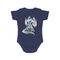 Short Sleeve Baby Bodysuit with an Adorable Baby Dragon