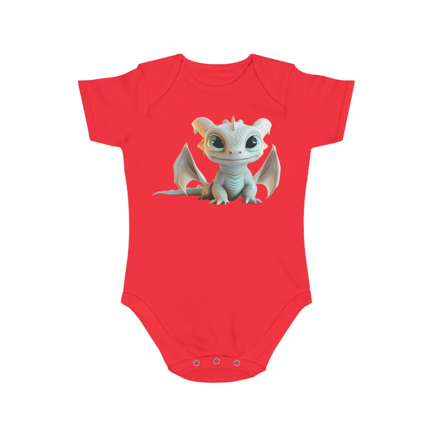 Short Sleeve Baby Bodysuit with Cute Baby Dragon | Teeny Tiny Dragons